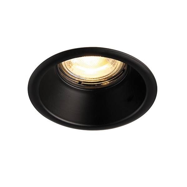 Netlighting Speculo LED Fire Rated 1 Light Bathroom Recessed Downlight Matt Black Glass IP65 - image 1