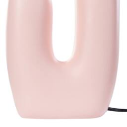Wyld and Coco Pink Resin Table Lamp - U-Shaped Base with Double Globe Shades - thumbnail 6