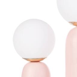 Wyld and Coco Pink Resin Table Lamp - U-Shaped Base with Double Globe Shades - thumbnail 5