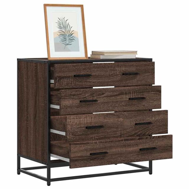 Berkfield Home Drawer Cabinet Brown Oak 70x41x70 cm Engineered Wood - Size: 70 x 41 x 70 cm - image 1