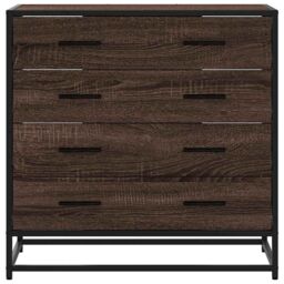 Berkfield Home Drawer Cabinet Brown Oak 70x41x70 cm Engineered Wood - Size: 70 x 41 x 70 cm - thumbnail 4