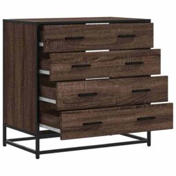 Berkfield Home Drawer Cabinet Brown Oak 70x41x70 cm Engineered Wood - Size: 70 x 41 x 70 cm - thumbnail 5