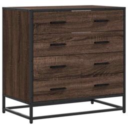 Berkfield Home Drawer Cabinet Brown Oak 70x41x70 cm Engineered Wood - Size: 70 x 41 x 70 cm - thumbnail 2
