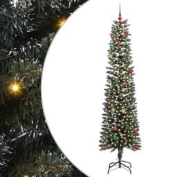 Berkfield Home Artificial Christmas Tree with 300 LEDs Green 58 x 58 x 240 cm - thumbnail 2