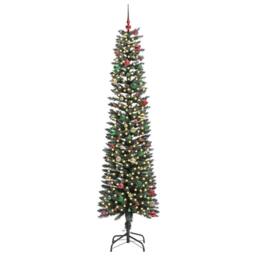 Berkfield Home Artificial Christmas Tree with 300 LEDs Green 58 x 58 x 240 cm - thumbnail 3