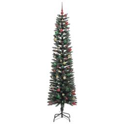 Berkfield Home Artificial Christmas Tree with 300 LEDs Green 58 x 58 x 240 cm - thumbnail 6