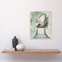 "Artery8 18th Century Monument Design Watercolour Schouman Wall Art in Green - Size: W12"" x H16""" - thumbnail 4