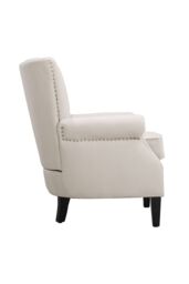 H&O Direct Channel-Tufted Deep Cushion Armchair with Nailhead Trim Accent in Beige - thumbnail 4