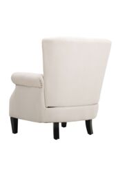 H&O Direct Channel-Tufted Deep Cushion Armchair with Nailhead Trim Accent in Beige - thumbnail 5