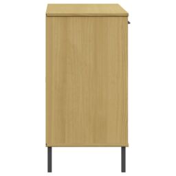 Berkfield Home Sideboard with Metal Legs Brown 113x40x77 cm Solid Wood OSLO - Size: 113 x 40 x 77 cm - thumbnail 6