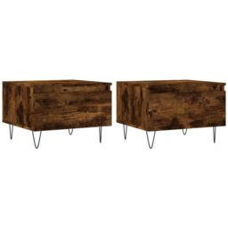 Berkfield Home Coffee Tables 2 pcs Smoked Oak 50x46x35 cm Engineered Wood in Brown - Size: 50 x 46 x 35 cm - thumbnail 2