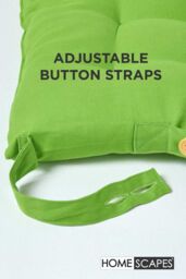 Homescapes 6 Pack Seat Pads Luxury 100% Cotton Indoor Outdoor Garden Cushion, 40cm in Lime - Size: 40 cm x 40 cm - thumbnail 5