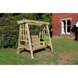 Churnet Valley Garden Furniture Ltd The Cottage Swinging Seat Hammock - Sits 2, - Min. Assembly Required in Brown - thumbnail 2