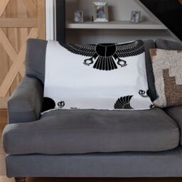 Benjamin Tate Design Scarab Silhouette Blanket in Natural - Size: 120 cm x 150 cm - thumbnail 2