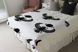 Benjamin Tate Design Scarab Silhouette Blanket in Natural - Size: 120 cm x 150 cm - thumbnail 3