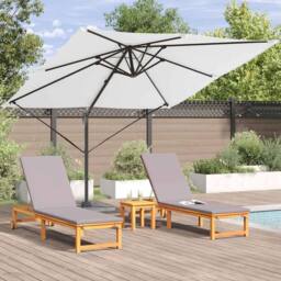 Berkfield Home Modern Cantilever Roma Parasol Sand 286x285x265 cm Aluminium in Beige - Size: 286 x 285 x 265 cm - thumbnail 4