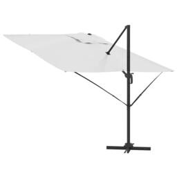 Berkfield Home Modern Cantilever Roma Parasol Sand 286x285x265 cm Aluminium in Beige - Size: 286 x 285 x 265 cm - thumbnail 8