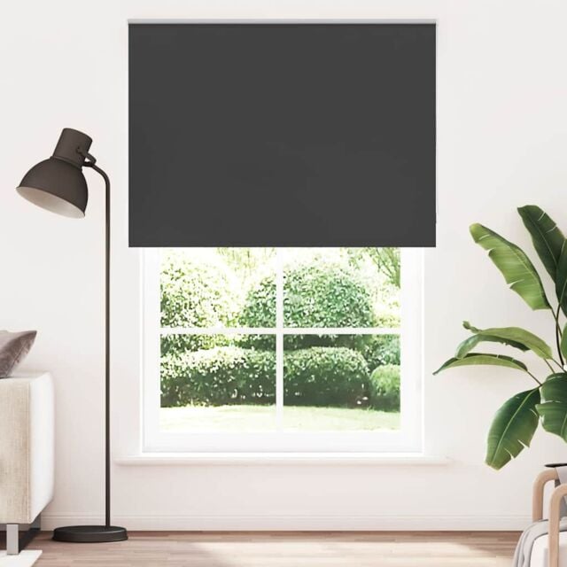 Berkfield Home Roller Blind Blackout Black 150x230 cm Fabric Width 146.6 cm Polyester - image 1