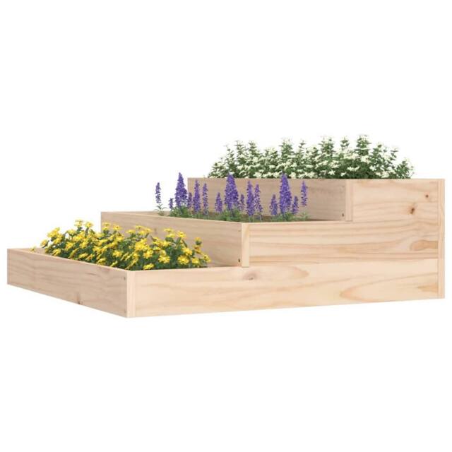 Berkfield Home Planter 78x78x27 cm Solid Wood Pine in Light Tan - Size: 78 x 78 x 27 cm - image 1