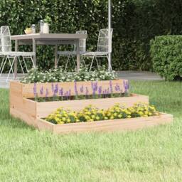 Berkfield Home Planter 78x78x27 cm Solid Wood Pine in Light Tan - Size: 78 x 78 x 27 cm - thumbnail 2