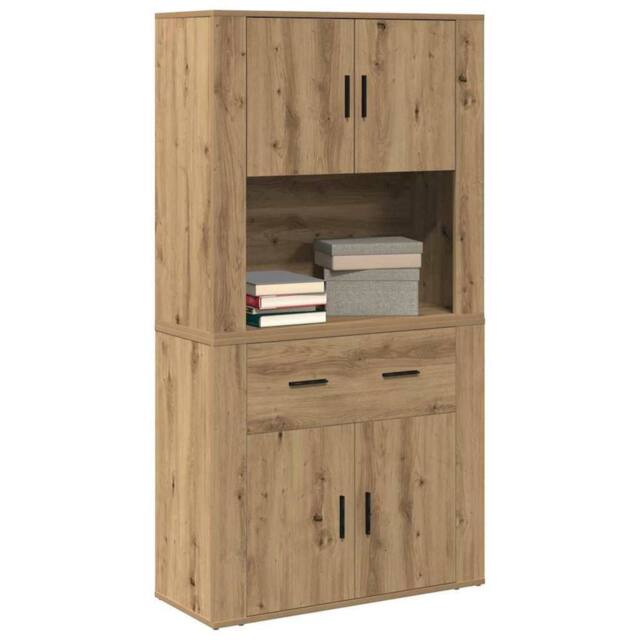 Berkfield Home Highboard Artisan Oak 80x33x150 cm Engineered Wood in Brown - Size: 80 x 33 x 150 cm - image 1