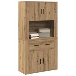 Berkfield Home Highboard Artisan Oak 80x33x150 cm Engineered Wood in Brown - Size: 80 x 33 x 150 cm - thumbnail 1