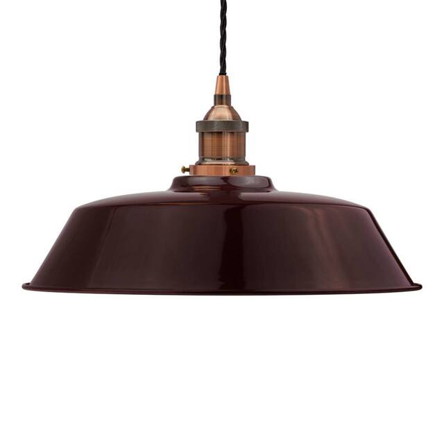 SE Home Burgundy Red Chancery Pendant Light - Antique Copper - Black Twisted - image 1
