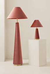 ValueLights Martha Conical Lamp Shade Velvet Boucle Fabric Table Lamp with Bulb in Dusty Pink - thumbnail 7