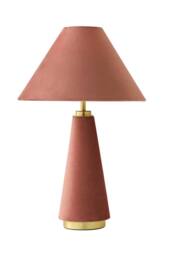 ValueLights Martha Conical Lamp Shade Velvet Boucle Fabric Table Lamp with Bulb in Dusty Pink - thumbnail 6