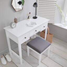 Nöa and Nani Karlstad Dressing Table with Drawers and Stool in White - thumbnail 2