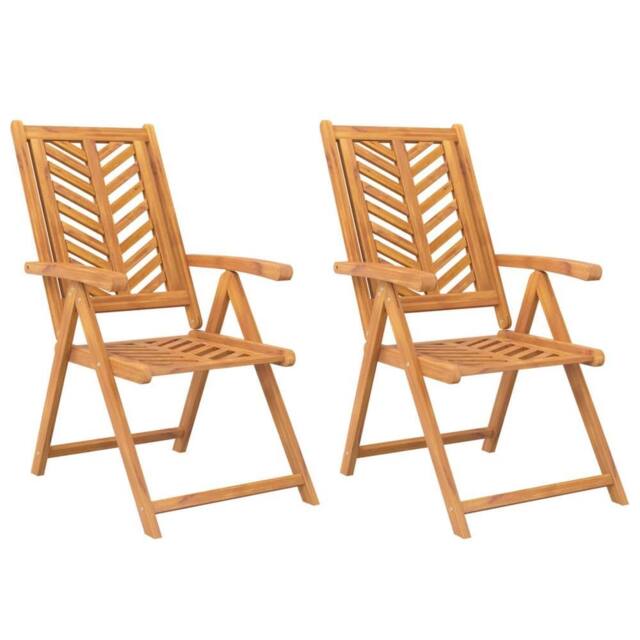 Berkfield Home Reclining Garden Chairs 2 pcs Solid Wood Acacia in Brown - image 1