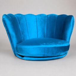 Genesis Flora Velvet Accent Chair Petal Back Plush Upholstered Modern Chair in Teal - Size: 1 Seater - thumbnail 8