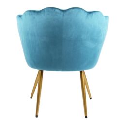 Genesis Flora Velvet Accent Chair Petal Back Plush Upholstered Modern Chair in Teal - Size: 1 Seater - thumbnail 6