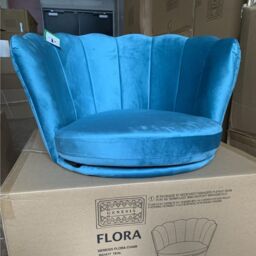 Genesis Flora Velvet Accent Chair Petal Back Plush Upholstered Modern Chair in Teal - Size: 1 Seater - thumbnail 7