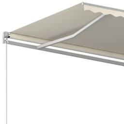 Berkfield Home Manual Retractable Awning 450x350 cm Cream in Beige - thumbnail 5