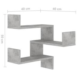 Berkfield Home Wall Corner Shelf Concrete Grey 40x40x50 cm Engineered Wood - Size: 40 x 40 x 50 cm - thumbnail 8