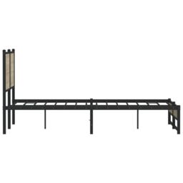 Berkfield Home Metal Bed Frame without Mattress Sonoma Oak 150x200 cm King Size in Brown - thumbnail 6