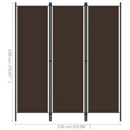 Berkfield Home 3-Panel Room Divider Brown 150x180 cm - thumbnail 6