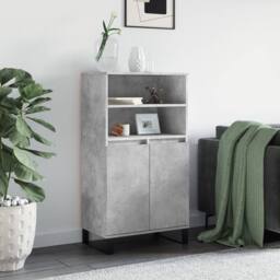 Berkfield Home Highboard Concrete Grey 60x36x110 cm Engineered Wood - Size: 60 x 36 x 110 cm - thumbnail 2