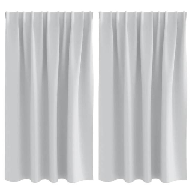 Berkfield Home Curtains with Curtains 2 pcs Pale grey 140 x 140 cm Polyester in Light Grey - image 1
