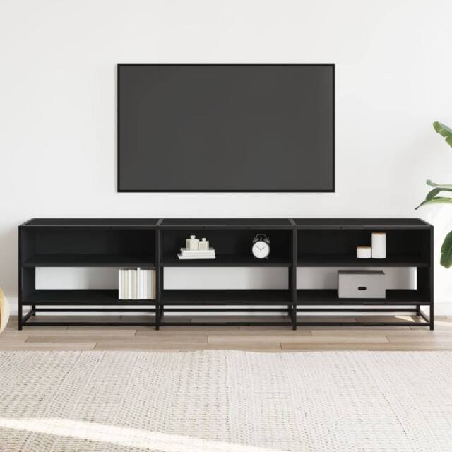 Berkfield Home TV Cabinet Black 180x40x46 cm Engineered Wood - Size: 180 x 40 x 46 cm - image 1