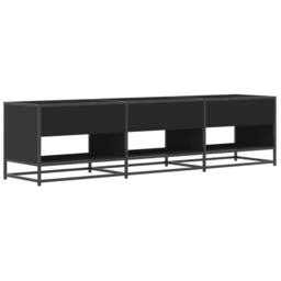 Berkfield Home TV Cabinet Black 180x40x46 cm Engineered Wood - Size: 180 x 40 x 46 cm - thumbnail 6