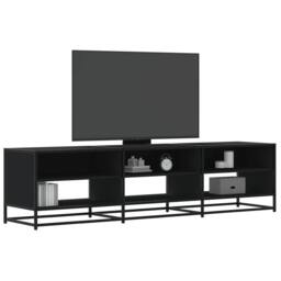 Berkfield Home TV Cabinet Black 180x40x46 cm Engineered Wood - Size: 180 x 40 x 46 cm - thumbnail 2