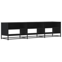 Berkfield Home TV Cabinet Black 180x40x46 cm Engineered Wood - Size: 180 x 40 x 46 cm - thumbnail 3