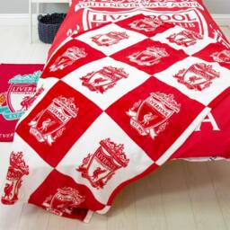Liverpool FC Fleece Checkerboard Blanket in Red - Size: Crib - thumbnail 3