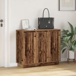 Berkfield Home Sideboard with LED - Old Wood - 90x32x75 cm - Engineered Wood in Brown - Size: 90 x 32 x 75 cm - thumbnail 5