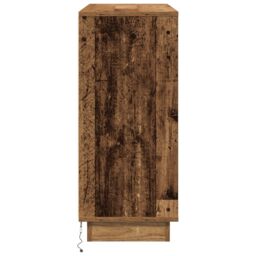 Berkfield Home Sideboard with LED - Old Wood - 90x32x75 cm - Engineered Wood in Brown - Size: 90 x 32 x 75 cm - thumbnail 8