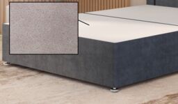 Somnior Chambery Divan Bed Frame with Floor Standing Headboard Plush Velvet in Charcoal - Size: Single - thumbnail 4