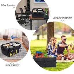 NESTLUNE Car Boot Tidy Bag Storage Box Trunk in Black - thumbnail 3