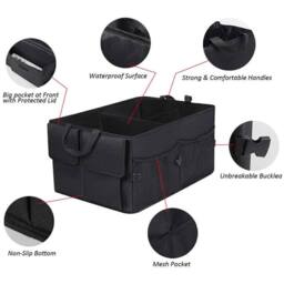 NESTLUNE Car Boot Tidy Bag Storage Box Trunk in Black - thumbnail 2